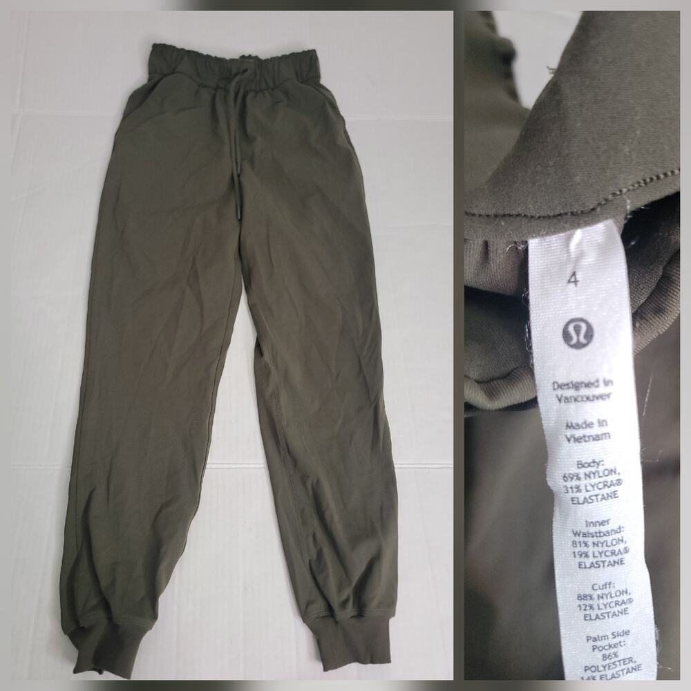 Lululemon Jogger Pants Womens Sz 4 Keep Moving High-Rise Green W5CV4S